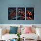 3pcs Fantasy Dragon Wild Animals Paintings   Metal Print Ready to Hang Art