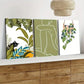 3pcs Abstract Classic Modern Botanical Black Cat Wall Art Set Canvas Framed 40x60cm - High Quality Print 100% Australian Made Wall Canvas Ready to Hang