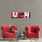 3pcs  Modern Red Geometric Abstract Black & White Metal Print Ready to Hang Art