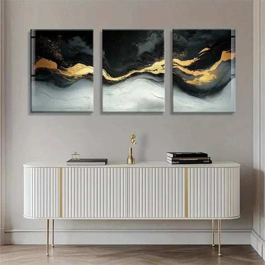 3pcs Modern Abstract Liquid Marble Perfect Wall Art Set Canvas Framed 40x60cm - High Quality Print 100% Australian Made Wall Canvas Ready to Hang