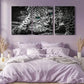 3pcs Black and White Wildlife Green Eyes Metal Print Ready to Hang Art