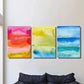 3pcs Retro watercolor abstract painting,Metal Print Ready to Hang Art