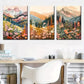 3pcs Abstract Art of Mountain And Flower Paint  Wall Art Set Canvas Framed 40x60cm - High Quality Print 100% Australian Made Wall Canvas Ready to Hang