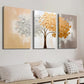 3pcs Orange and Gray Plants and Trees Wall Art Set Canvas Framed 40x60cm - High Quality Print 100% Australian Made Wall Canvas Ready to Hang
