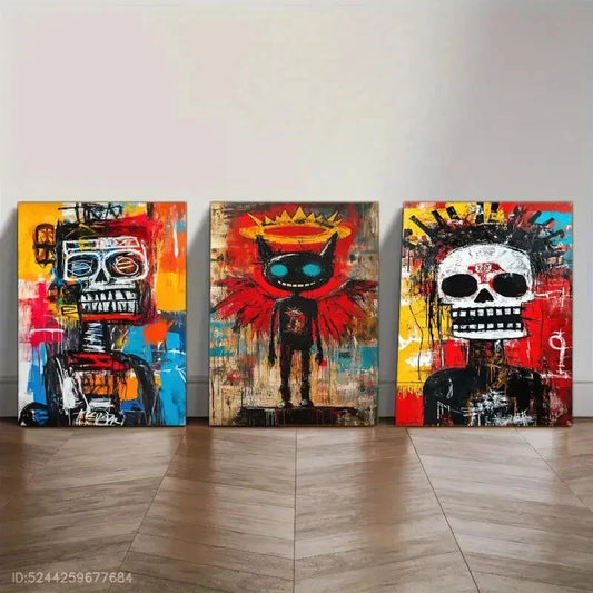 3pcs Abstract Expressionism Art Modern Art Style Metal Print Ready to Hang Art