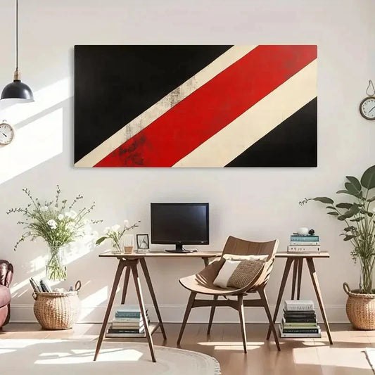 Bold Abstract Modern Deco Wall Art Canvas Office Home Room Framed 120x60cm