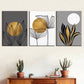 3pcs Featuring Abstract Line Flowers, Plant  Wall Art Set Canvas Framed 40x60cm - High Quality Print 100% Australian Made Wall Canvas Ready to Hang