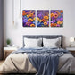 3pcs Colorful Daisy & Sunflower Garden Scene  Wall Art Set Canvas Framed 40x60cm - High Quality Print 100% Australian Made Wall Canvas Ready to Hang