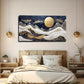 Golden Full Moon Over Mountain Wall Art Canvas Office Home Room Framed 120x60cm
