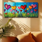 3pcs Love balloon Design Metal Print Ready to Hang Art