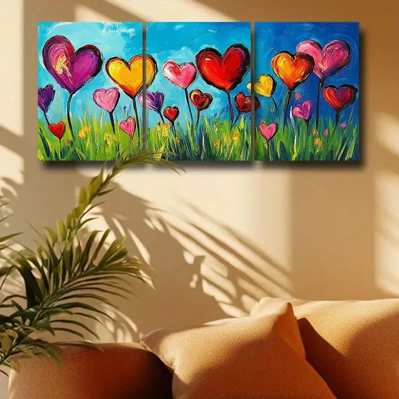 3pcs Love balloon Design Metal Print Ready to Hang Art