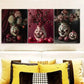 3pcs   A vase with carved faces  Metal Print Ready to Hang Art