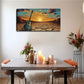 Turquoise Guitar Cracked Land Wall Art Canvas Office Home Room Framed 120x60cm