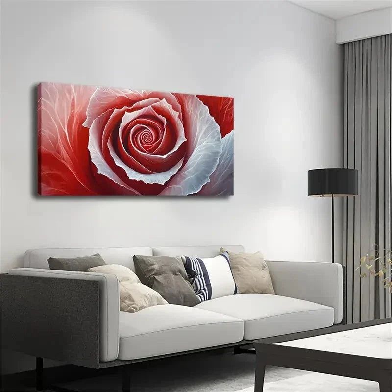 Dark Red to White Transition Wall Art Canvas Office Home Room Framed 120x60cm