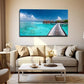 Tropical Beach Villa Wall Art Canvas Office Home Room Framed 80x45cm
