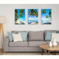 3pcs  Coastal Palm Tree & Ocean Seascape Metal Print Ready to Hang Art