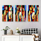 3pcs Bold Colorful Cubism Design with Dynamic Metal Print Ready to Hang Art