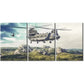 3pcs Heavy-Lift Helicopter Military Aircraft, Metal Print Ready to Hang Art