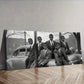 3pcs The black teenager was in an old car Wall Art Set Canvas Framed 40x60cm - High Quality Print 100% Australian Made Wall Canvas Ready to Hang