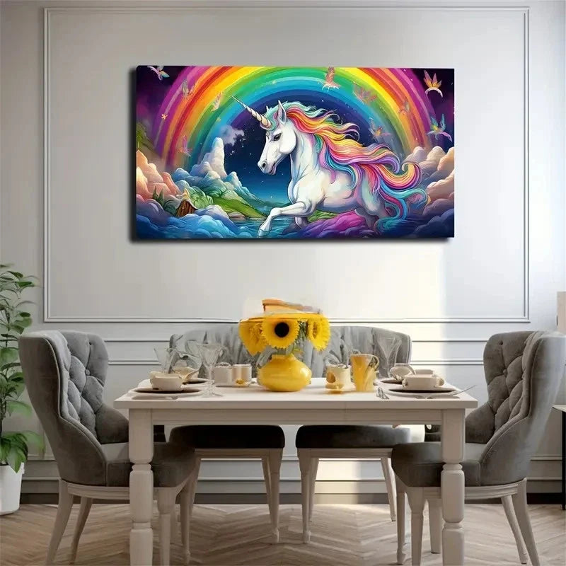 Majestic & Rainbow Wall Art Canvas Office Home Room Framed 120x60cm