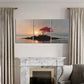 3pcs Sunset Solitude Red Tree Rocky Island Metal Print Ready to Hang Art