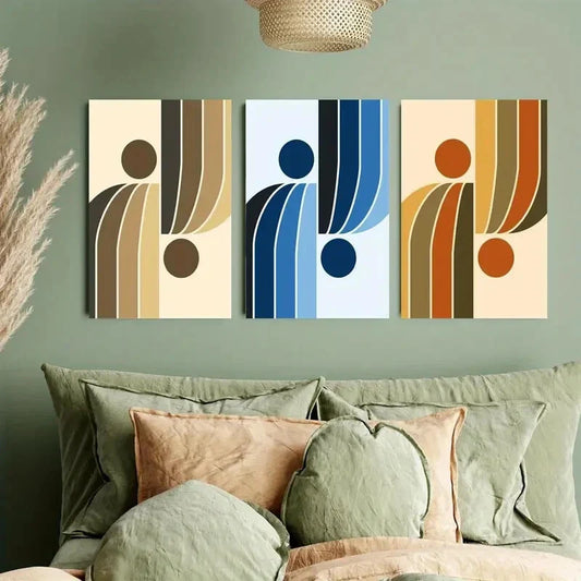 3pcs Arch of the mid-century Painting Metal Print Ready to Hang Art