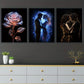 3pcs Romantic Couple Embrace Rose Metal Print Ready to Hang Art