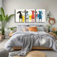 3pcs Graffiti Style, Four Cute Dogs Wall Art Set Canvas Framed 40x60cm - High Quality Print 100% Australian Made Wall Canvas Ready to Hang