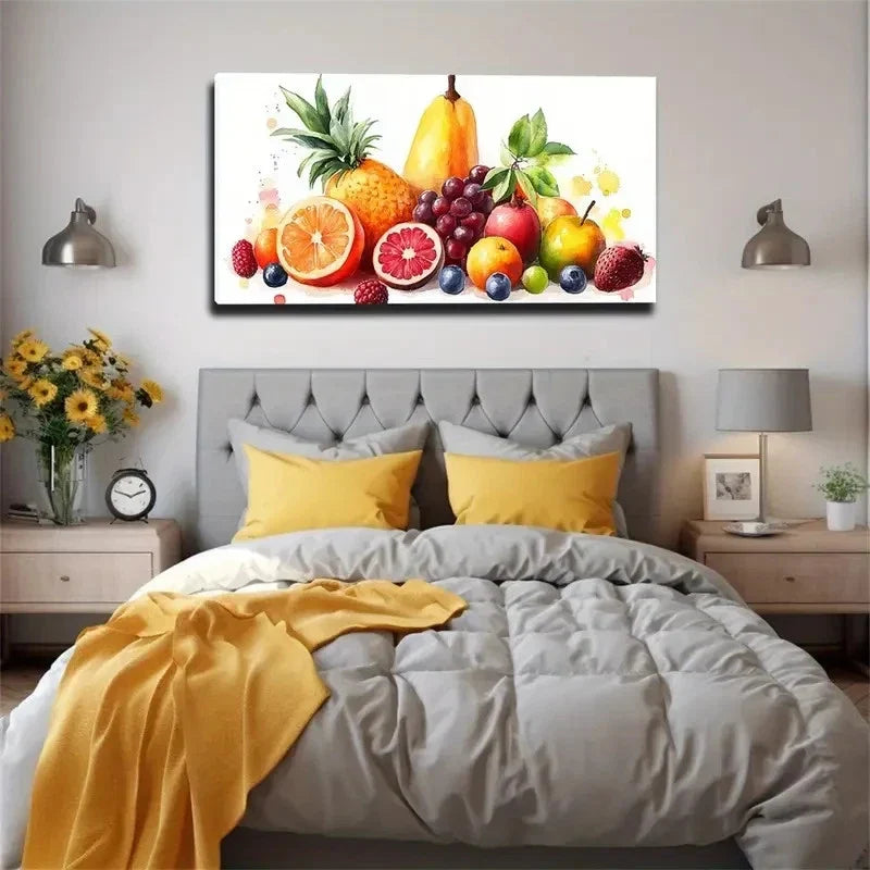 Fresh Fruits Suitable Deco Wall Art Canvas Office Home Room Framed 80x45cm