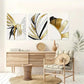 3pcs Black and Golden Modern Botanical Design Metal Print Ready to Hang Art