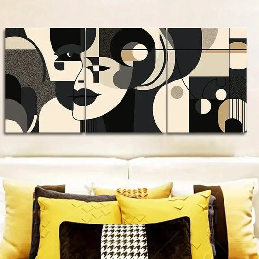 3pcs Cubist painting Wall Art Set Canvas Framed 40x60cm - High Quality Print 100% Australian Made Wall Canvas Ready to Hang