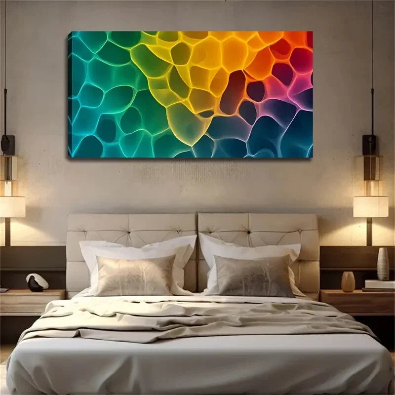 Colorful Irregular Color Blocks Wall Art Canvas Office Home Room Framed 120x60cm
