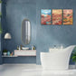 3pcs Mountains and Trees Decoration Poster Metal Print Ready to Hang Art