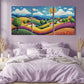 3pcs Abstract Landscape with Rolling Hills Metal Print Ready to Hang Art