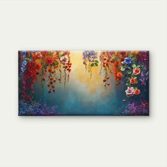 Flowers Butterflies Floral Wall Art Canvas Office Home Room Framed 80x45cm