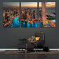 3pcs Dubai Marina Night Skyscrapers & Waterfront Wall Art Set Canvas Framed 40x60cm - High Quality Print 100% Australian Made Wall Canvas Ready to Hang