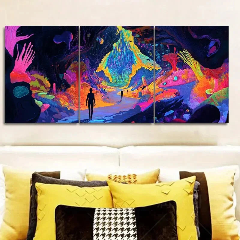 3pcs Strange Place (4),Wall Art Set Canvas Framed 40x60cm - High Quality Print 100% Australian Made Wall Canvas Ready to Hang