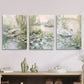 3pcs Pond with Water Lilies, White Swans, Metal Print Ready to Hang Art