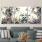 3pcs Modern Landscape with Trees, Flowers Metal Print Ready to Hang Art