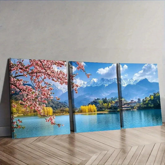 3pcs Featuring Lijiang, Yunnan ,Wall Art Set Canvas Framed 40x60cm - High Quality Print 100% Australian Made Wall Canvas Ready to Hang