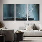 3pcs Elegant White Flower Abstract Metal Print Ready to Hang Art