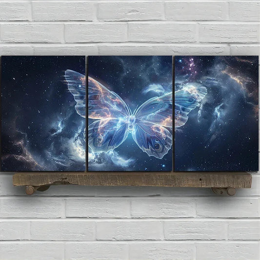 3pcs Butterfly Nebula Galaxy Metal Print Ready to Hang Art