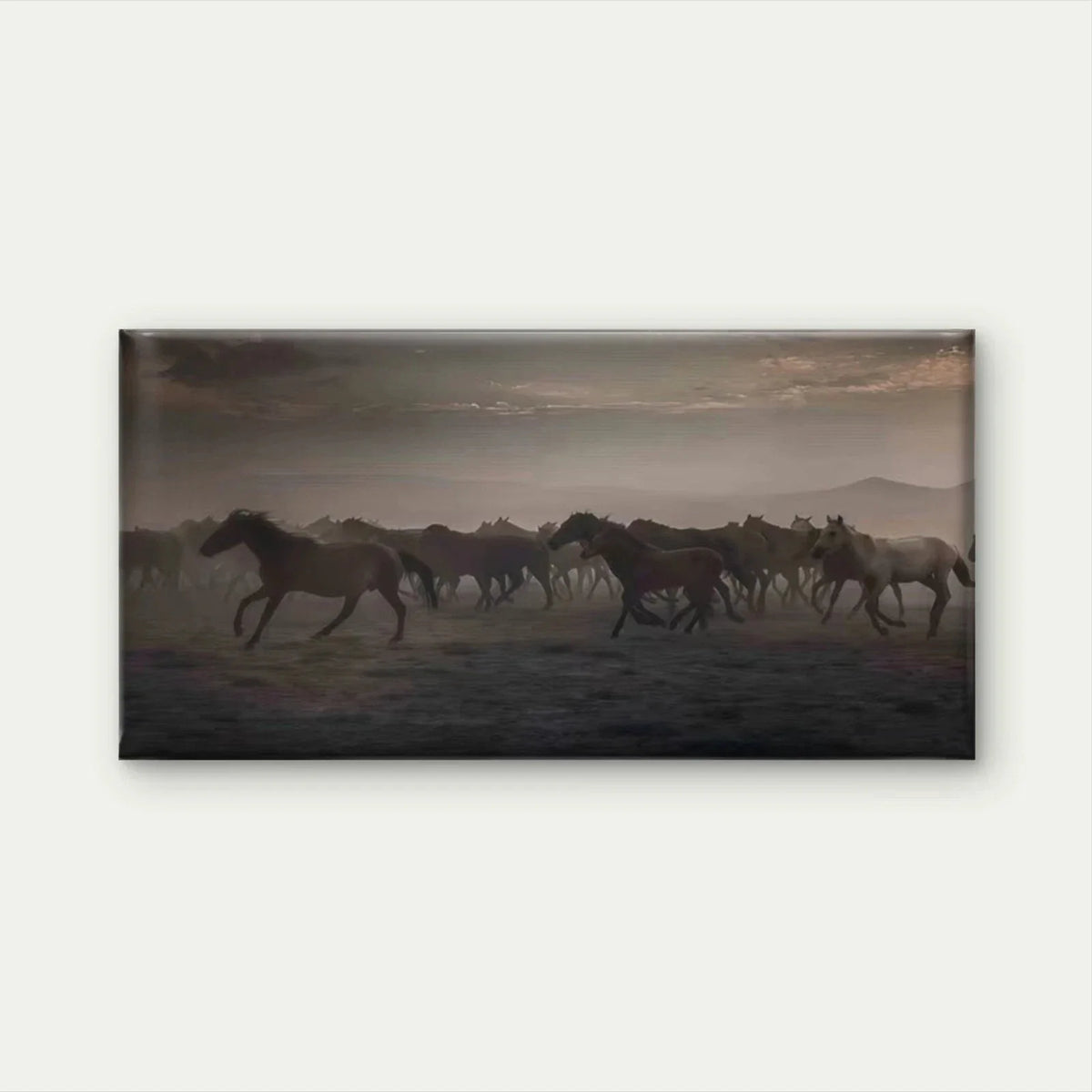 Classic Galloping Horses Wall Art Canvas Office Home Room Framed 80x45cm