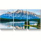 3pcs Turquoise Lake and Mountain Picture  Metal Print Ready to Hang Art