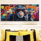 3pcs Vibrant Deco Monkey with Headphones Metal Print Ready to Hang Art