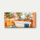 Bathroom Scene with Warm Tiled Wall Art Canvas Office Home Room Framed 80x45cm