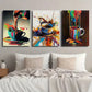 3pcs Vibrant Coffee Splatter Design With Mug Metal Print Ready to Hang Art