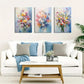 3pcs  Vibrant Abstract Wildflower Metal Print Ready to Hang Art