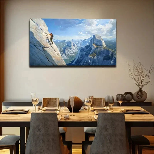 Rock Climbing Enthusiast Wall Art Canvas Office Home Room Framed 120x60cm