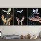 3pcs s Peace Pigeon on Hand Design Metal Print Ready to Hang Art